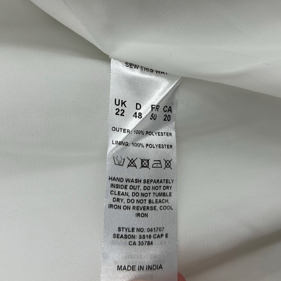 Jaques Vert Silver Beaded Embellished White Open Blazer - Picture 6 of 8